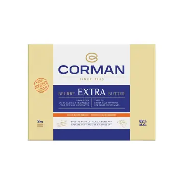 Corman boter 82% tourage blauw feuilletage & croissant caroteen