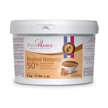 Patisfrance praliné noisette 50% bucket 5 kg