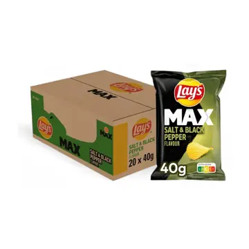 Lay's chips max salt &black pepper 20x40gr be